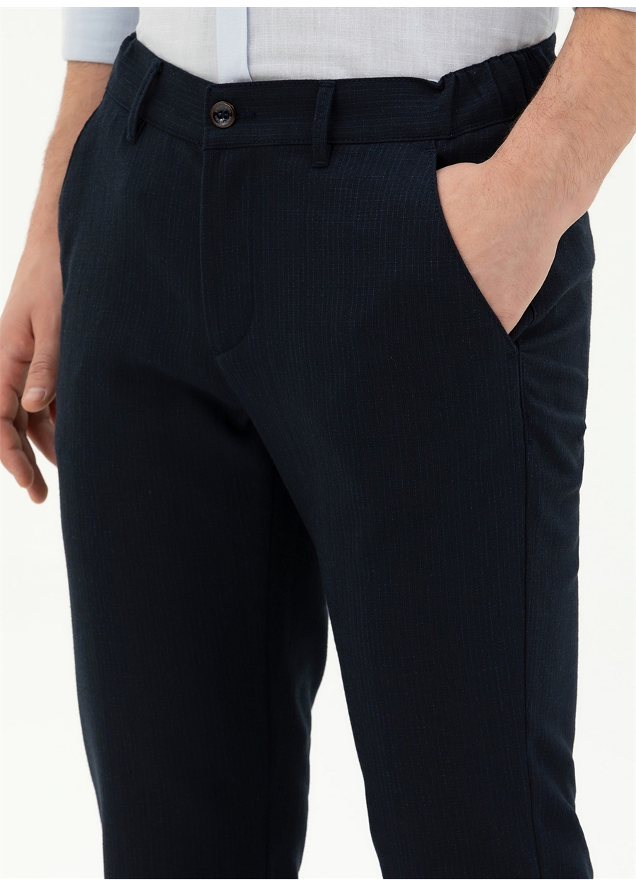 Pierre Cardin Normal Bel Normal Paça Slim Fit Lacivert Erkek Pantolon HAGAZY_2