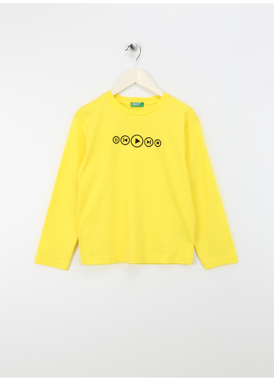 Benetton Neon Sarı Erkek T-Shirt 3096C10HC