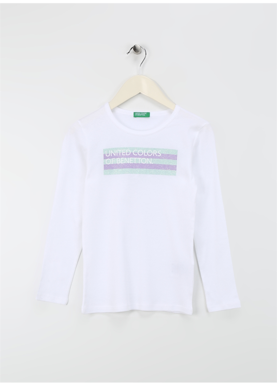 Benetton Beyaz Kız Çocuk T-Shirt 3I9WC10HA