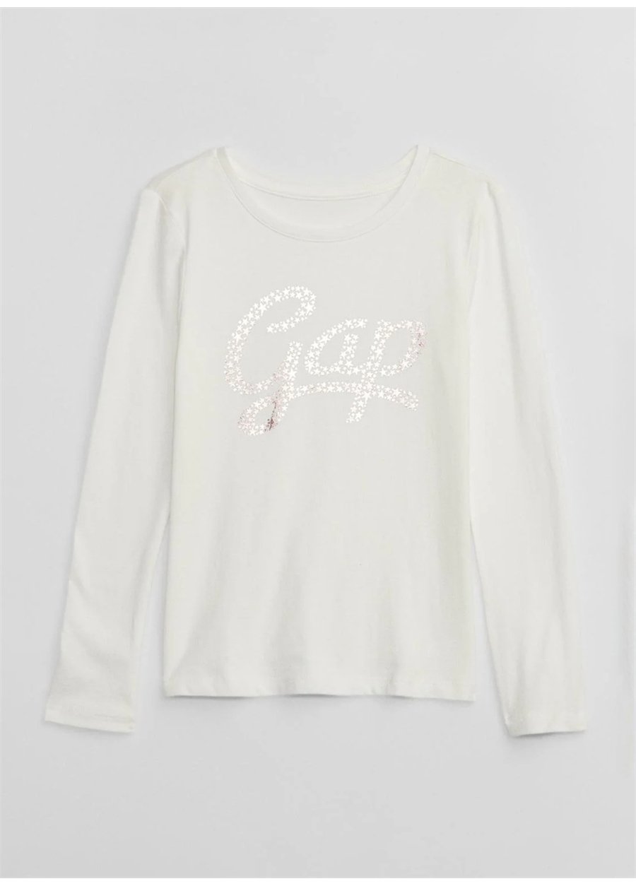 Gap Desenli Kırık Beyaz Kadın T-Shirt 837324