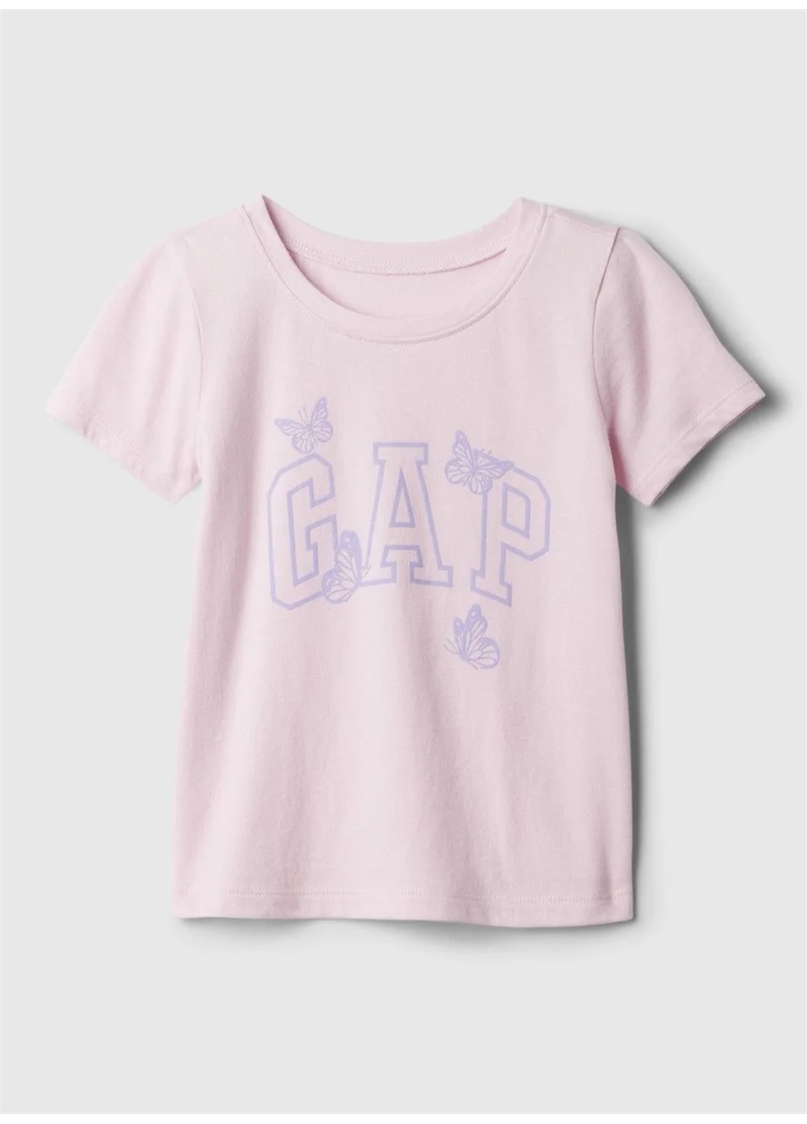 Gap Desenli Açık Pembe Kız Çocuk T-Shirt 886647