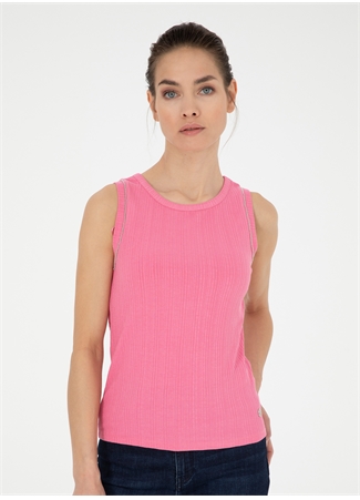 Pierre Cardin Bisiklet Yaka Pembe Kadın T-Shirt LAFES_2