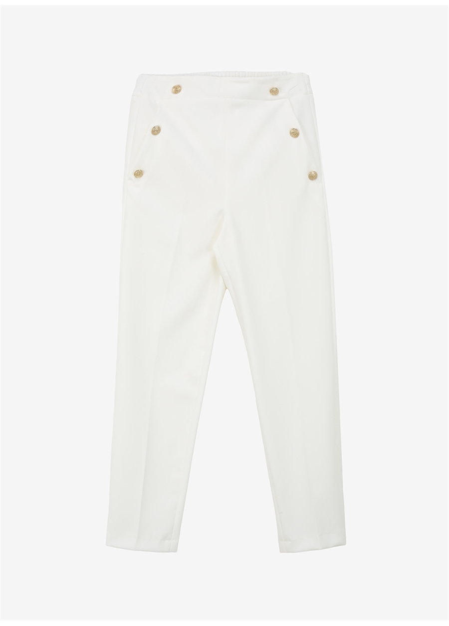 Pierre Cardin Yüksek Bel Cropped Fit Beyaz Kadın Pantolon SEDONA
