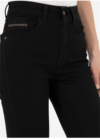 Pierre Cardin Yüksek Bel Dar Paça Skinny Fit Siyah Kadın Denim Pantolon YUNA-BLACK_4