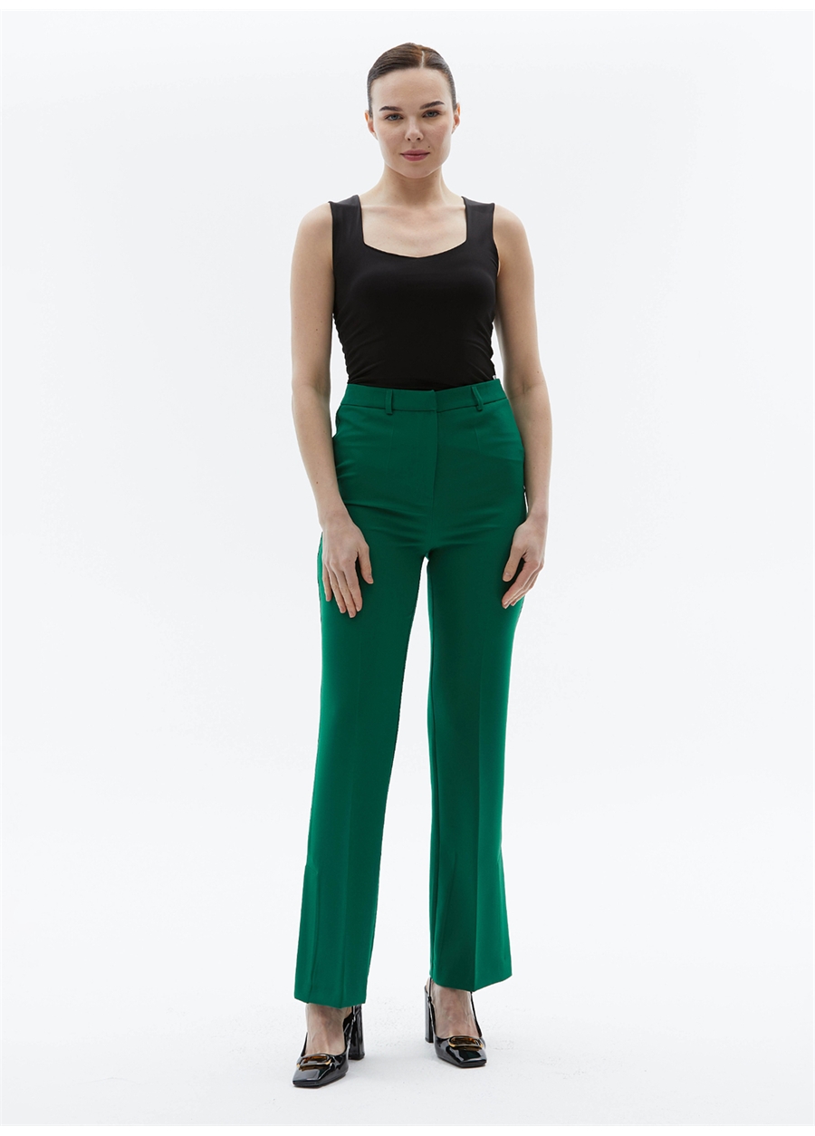 Selen Normal Bel Standart Yeşil Kadın Pantolon 24YSL5178