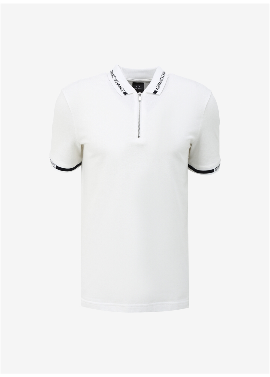 Armani Exchange Düz Kırık Beyaz Erkek Polo T-Shirt 3DZFLH ZJM5Z 1116_5