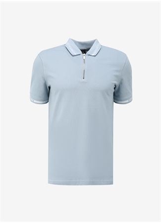 Armani Exchange Düz Açık Mavi Erkek Polo T-Shirt 3DZFLH ZJM5Z 15DB_6