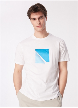 Armani Exchange Bisiklet Yaka Düz Beyaz Erkek T-Shirt 3DZTCF ZJ3VZ 1100_0