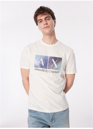 Armani Exchange Bisiklet Yaka Baskılı Kırık Beyaz Erkek T-Shirt 3DZTJB ZJBYZ 1116_2