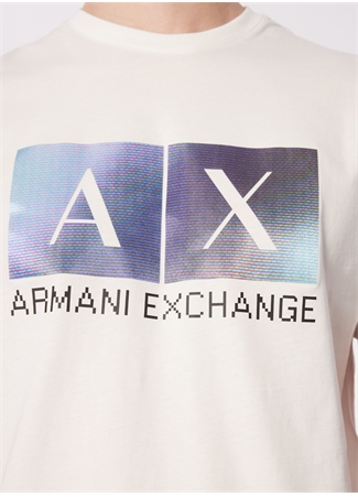 Armani Exchange Bisiklet Yaka Baskılı Kırık Beyaz Erkek T-Shirt 3DZTJB ZJBYZ 1116_3