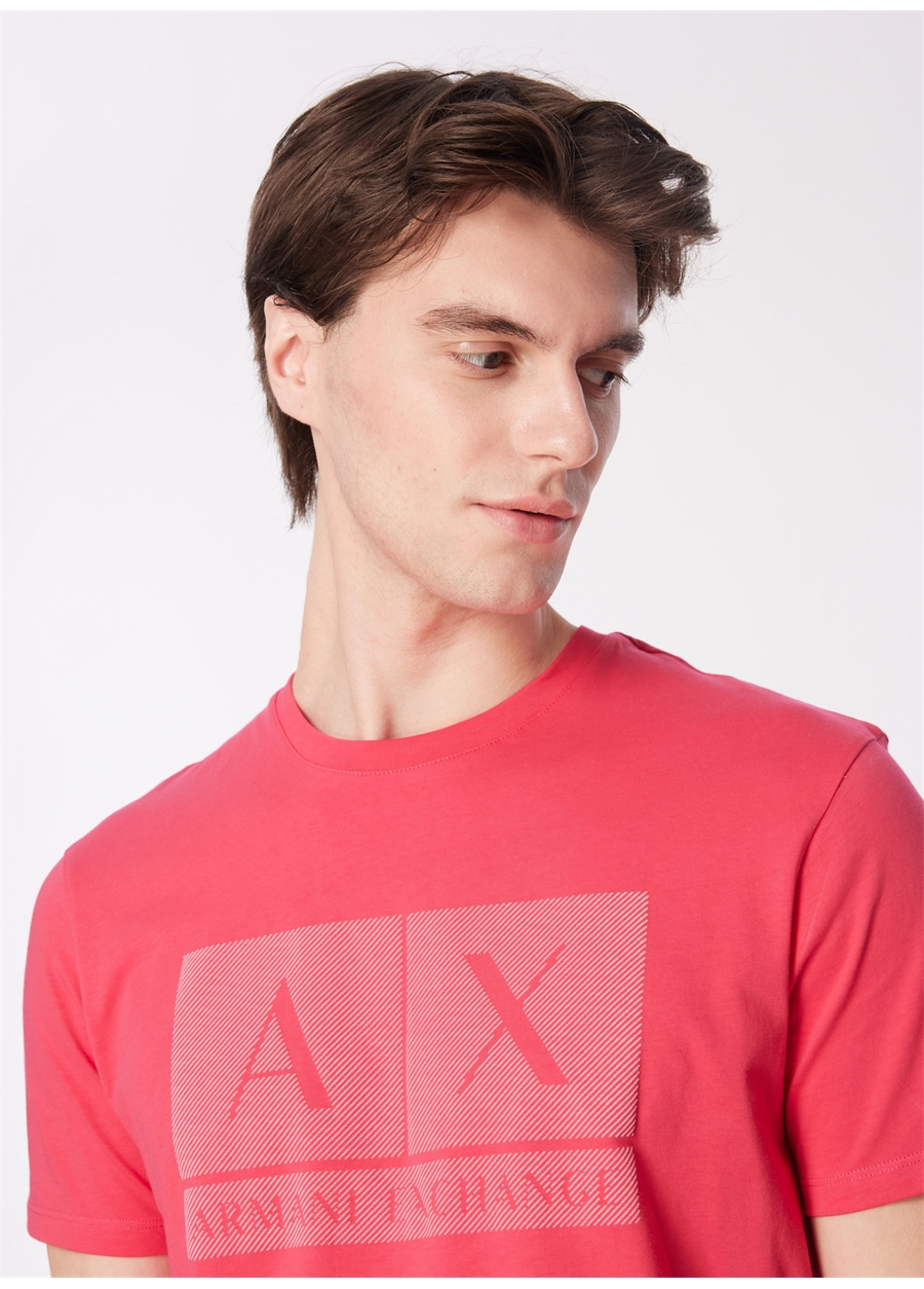 Armani Exchange Bisiklet Yaka Düz Pembe Erkek T-Shirt 3DZTCE ZJ3VZ 14BL_2