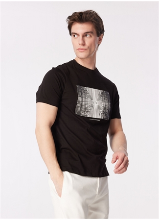 Armani Exchange Bisiklet Yaka Baskılı Siyah Erkek T-Shirt 3DZTHV ZJBYZ 1200