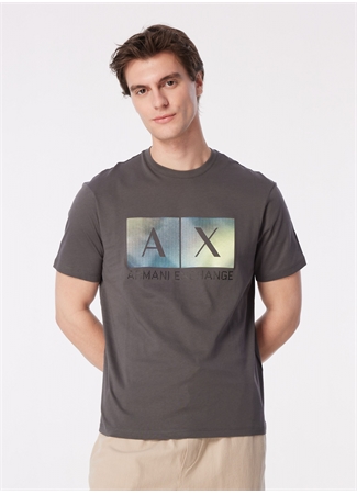 Armani Exchange Bisiklet Yaka Baskılı Haki Erkek T-Shirt 3DZTJB ZJBYZ 1839