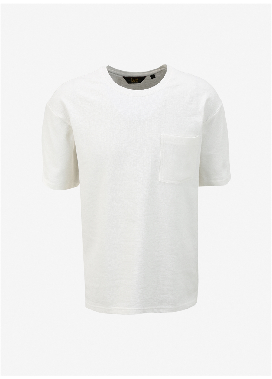 Lee Bisiklet Yaka Beyaz Erkek Loose Fit Denim T-Shirt L241571100