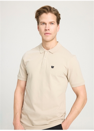 Wrangler Bej Erkek Polo T-Shirt W7D5K4XX2TUQ Kısa Kollu Polo T-Shir