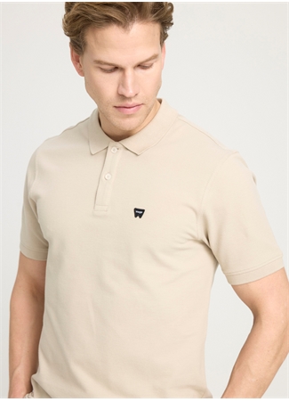 Wrangler Bej Erkek Polo T-Shirt W7D5K4XX2TUQ Kısa Kollu Polo T-Shir_1