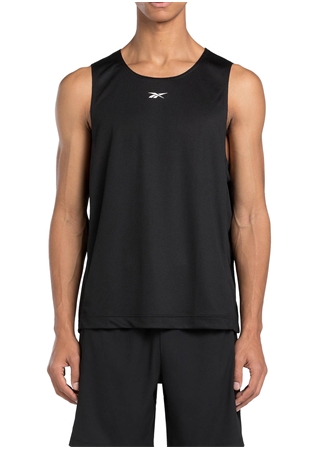 Reebok 100075727 BB MESH TANK Siyah Erkek V Yaka Slim Fit Atlet