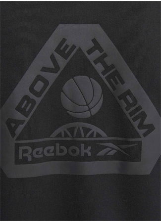 Reebok 100075817 ATR HOOPWEAR HOODIE Siyah Erkek Yuvarlak Yaka Standart Fit Sweatshirt_2