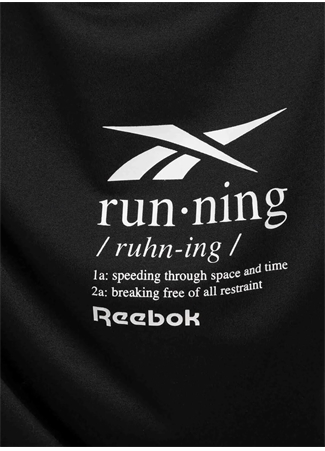 Reebok 100075314 RUN GRAPHIC SS TEE Siyah Erkek Yuvarlak Yaka Standart Fit T-Shirt_2