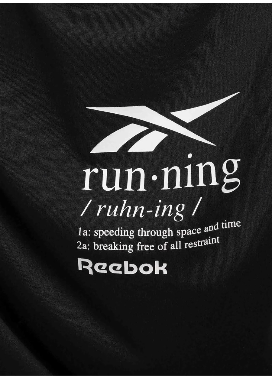 Reebok 100075314 RUN GRAPHIC SS TEE Siyah Erkek Yuvarlak Yaka Standart Fit T-Shirt_2