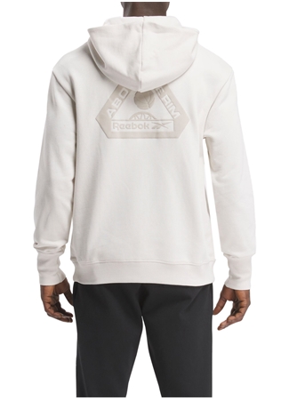 Reebok 100075814 ATR HOOPWEAR HOODIE Ekru Erkek Yuvarlak Yaka Standart Fit Sweatshirt_3