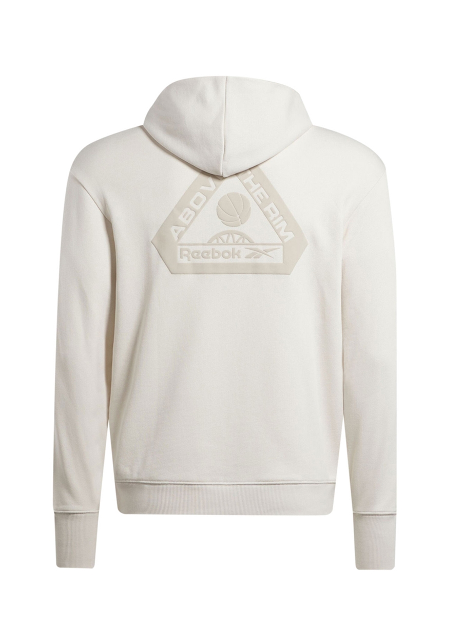 Reebok 100075814 ATR HOOPWEAR HOODIE Ekru Erkek Yuvarlak Yaka Standart Fit Sweatshirt_5