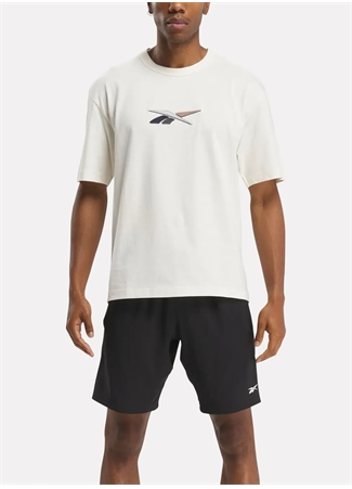 Reebok 100075550 CL NO DYE UNIFORM TEE Kırık Beyaz Erkek Yuvarlak Yaka Normal Kalıp T-Shirt_0