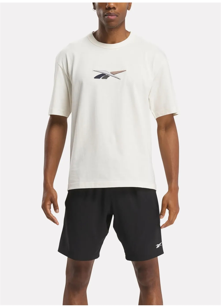 Reebok 100075550 CL NO DYE UNIFORM TEE Kırık Beyaz Erkek Yuvarlak Yaka Normal Kalıp T-Shirt_0