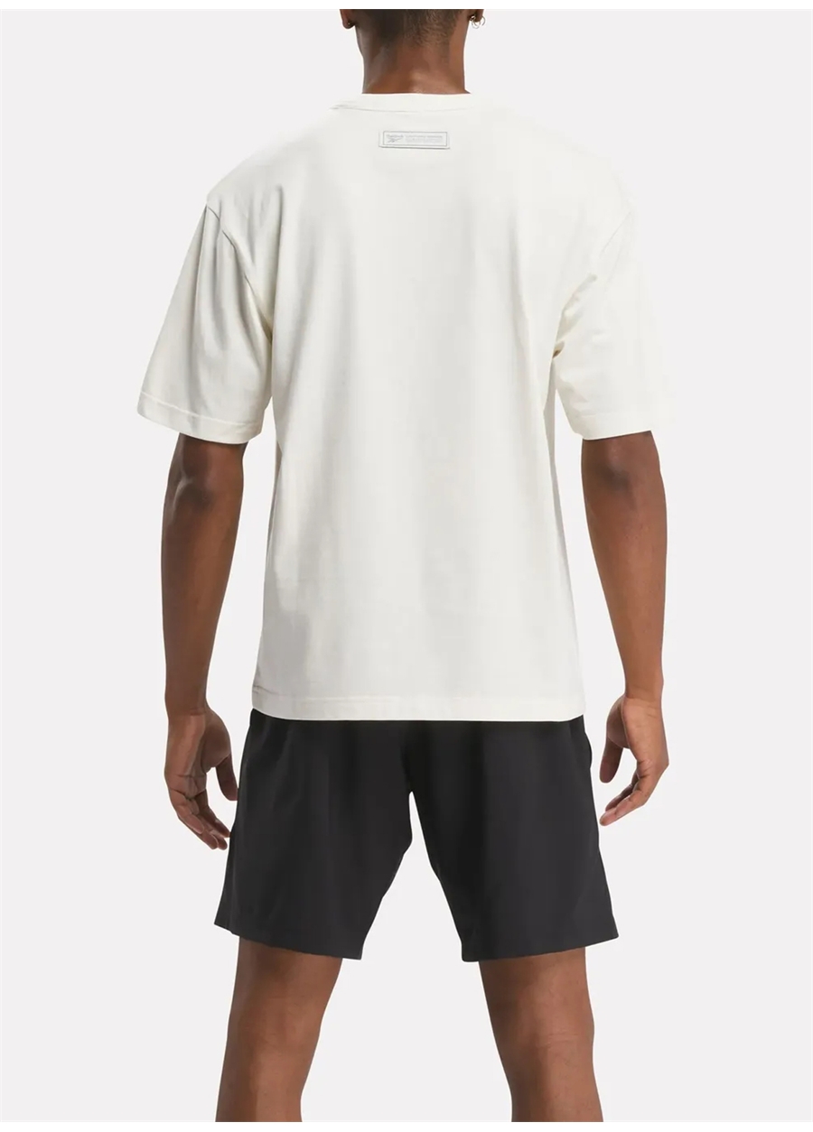 Reebok 100075550 CL NO DYE UNIFORM TEE Kırık Beyaz Erkek Yuvarlak Yaka Normal Kalıp T-Shirt_1