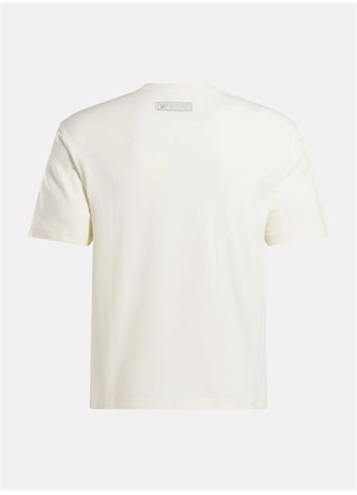 Reebok 100075550 CL NO DYE UNIFORM TEE Kırık Beyaz Erkek Yuvarlak Yaka Normal Kalıp T-Shirt_4