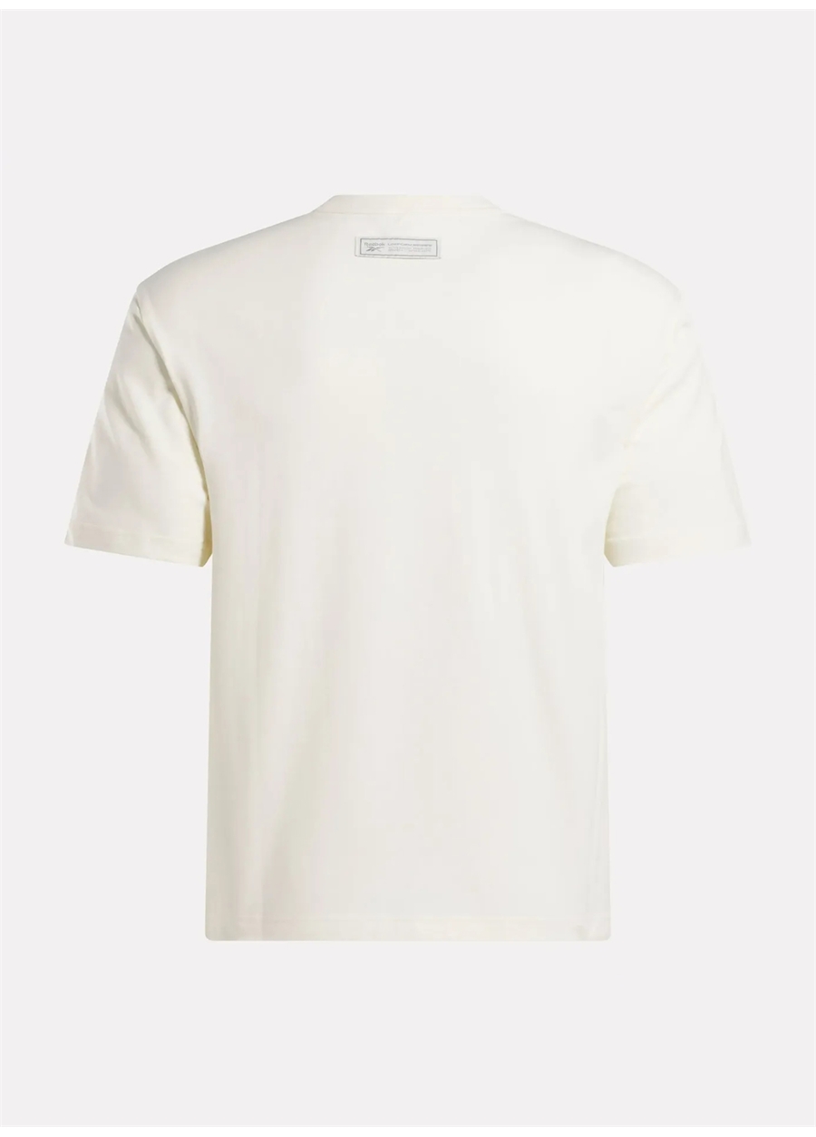 Reebok 100075550 CL NO DYE UNIFORM TEE Kırık Beyaz Erkek Yuvarlak Yaka Normal Kalıp T-Shirt_4