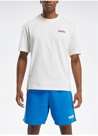 Reebok 100075313 RI LOGO MASH UP TEE Ekru Erkek Yuvarlak Yaka Normal Kalıp T-Shirt