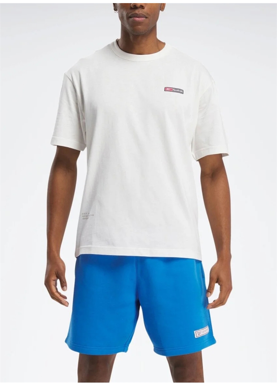 Reebok 100075313 RI LOGO MASH UP TEE Ekru Erkek Yuvarlak Yaka Normal Kalıp T-Shirt_0