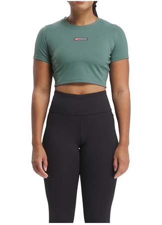 Reebok 100076117 LUX BOLD CROP TEE Yeşil Kadın T-Shirt