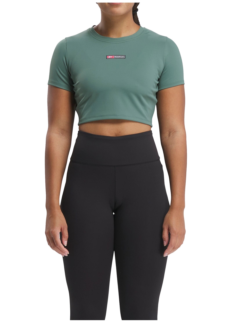 Reebok 100076117 LUX BOLD CROP TEE Yeşil Kadın T-Shirt_0