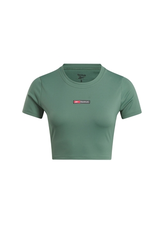 Reebok 100076117 LUX BOLD CROP TEE Yeşil Kadın T-Shirt_3