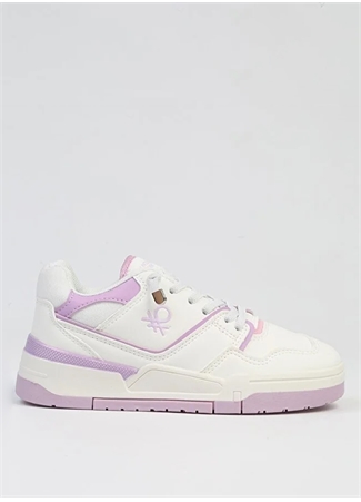 Benetton Beyaz - Lila Kadın Sneaker BNI-10082