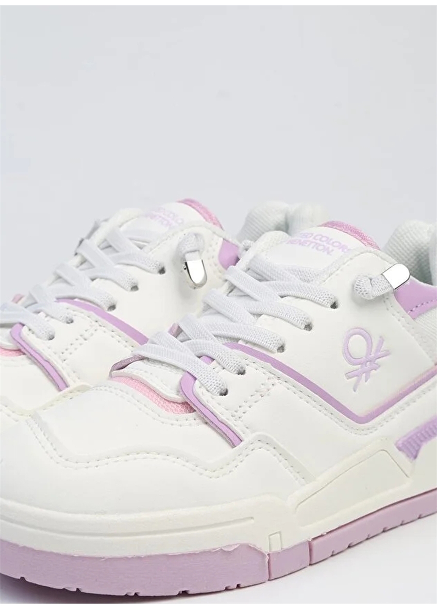 Benetton Beyaz - Lila Kadın Sneaker BNI-10082_1