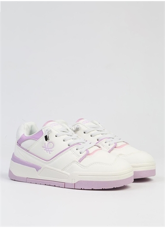 Benetton Beyaz - Lila Kadın Sneaker BNI-10082_2