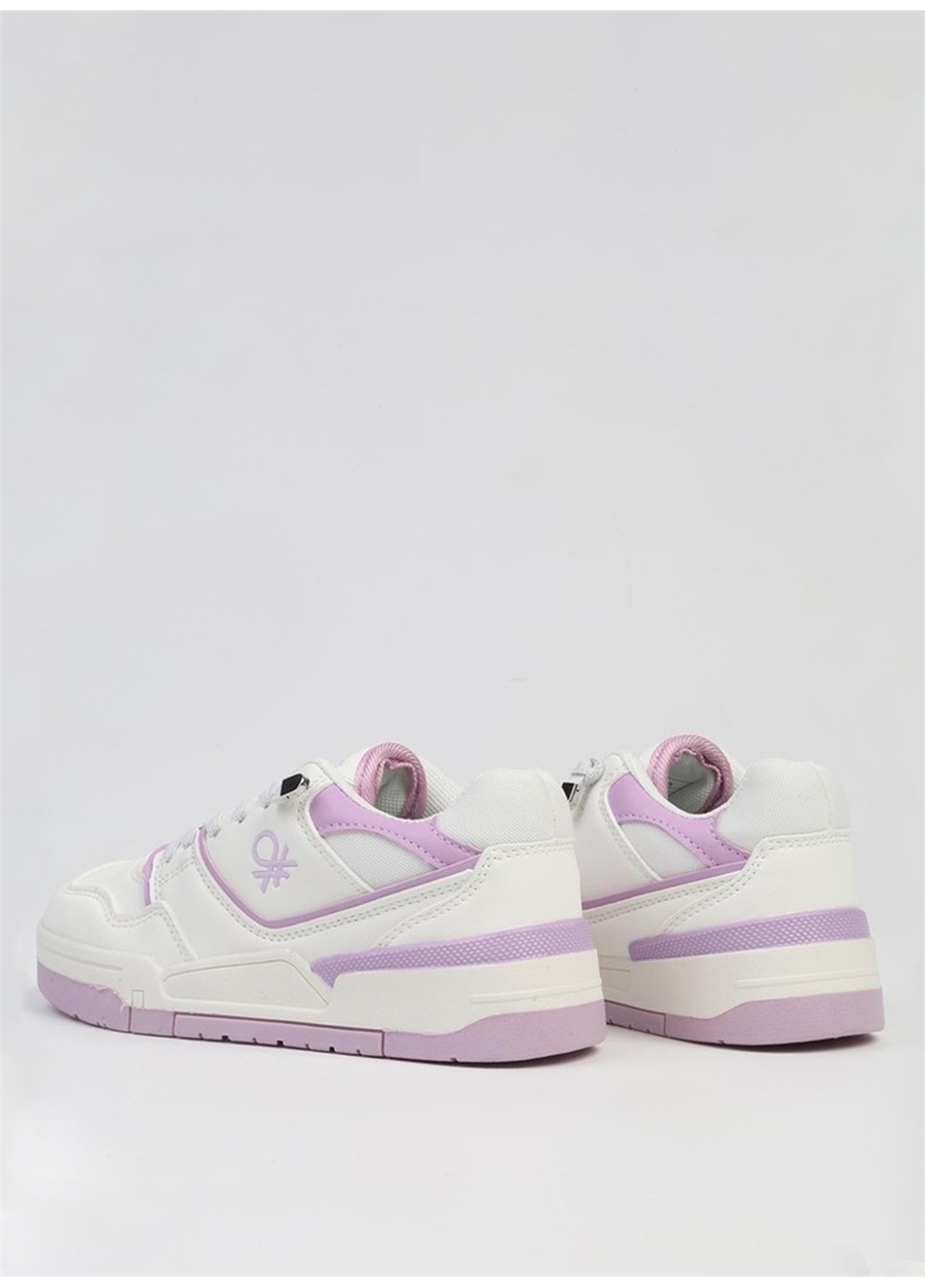 Benetton Beyaz - Lila Kadın Sneaker BNI-10082_3