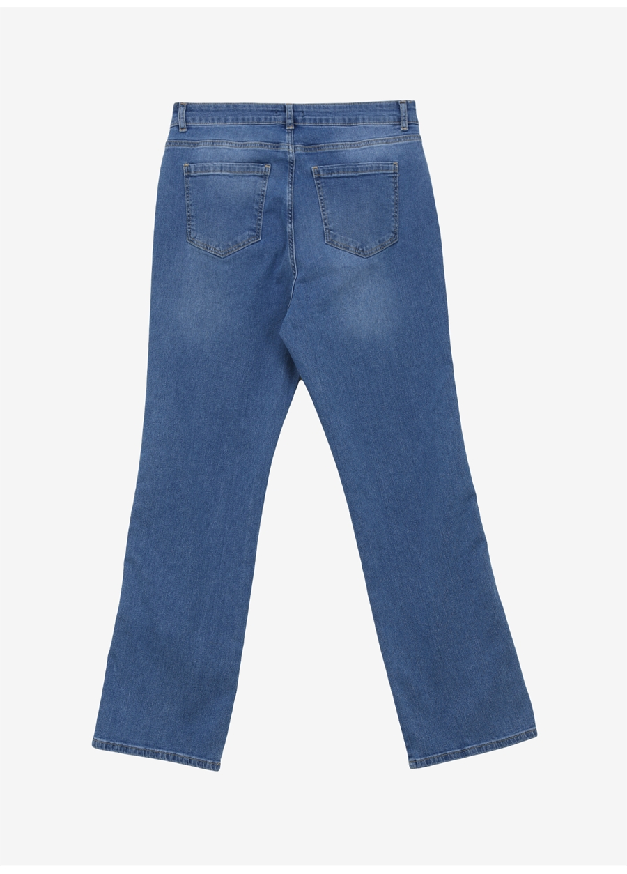 Faik Sönmez Normal Bel Normal Paça Slim Fit İndigo Kadın Denim Pantolon U68450_1