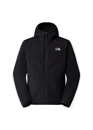 The North Face Siyah Erkek Kapüşon Yaka Normal Kalıp Desenli Rüzgarlık NF0A8702SIR1_EASY WIND FZ JACKET