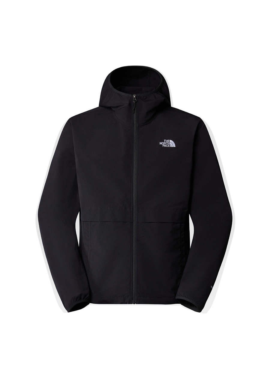 The North Face Siyah Erkek Kapüşon Yaka Normal Kalıp Desenli Rüzgarlık NF0A8702SIR1_EASY WIND FZ JACKET_0