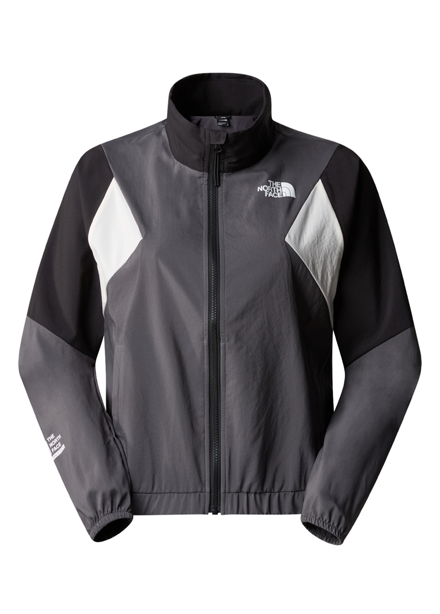 The North Face Gri Kadın Kapüşon Yaka Rüzgarlık NF0A87FM3OD1_W MA WIND TRACK TOP_3