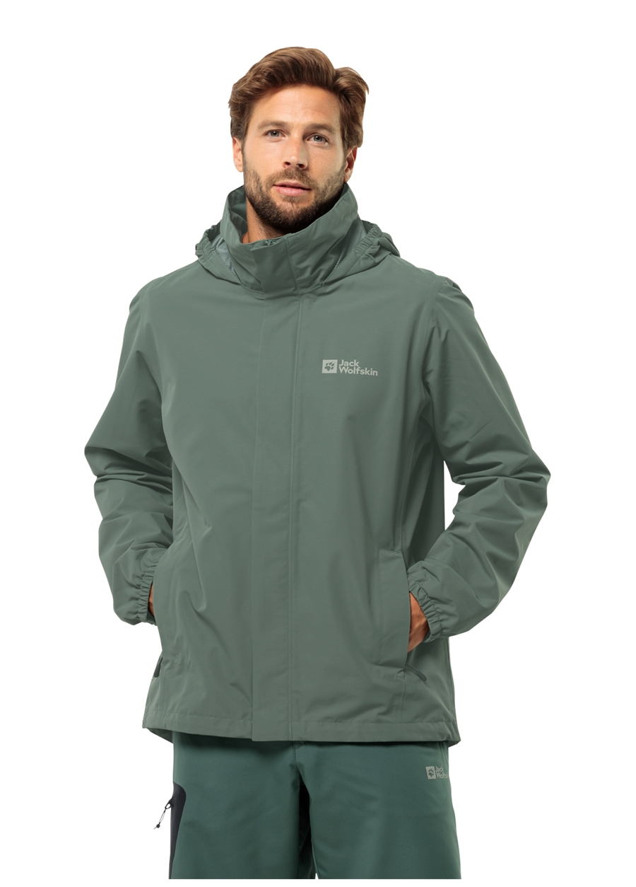 Jack Wolfskin Yeşil Erkek Kapüşon Yaka Mont 1111142_4311_STORMY POINT 2L JKT M