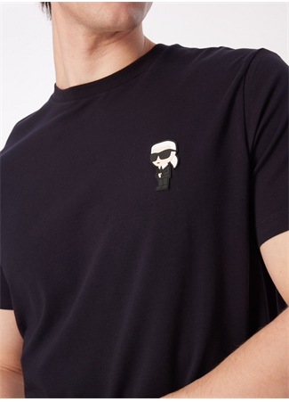 KARL LAGERFELD Bisiklet Yaka Lacivert Erkek T-Shirt 755027500221_3