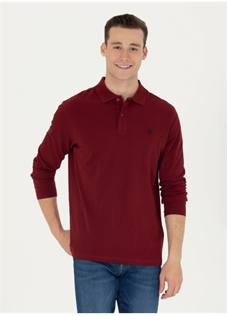 U.S. Polo Assn. Polo Yaka Bordo Erkek Sweatshırt GTP01SK023_0