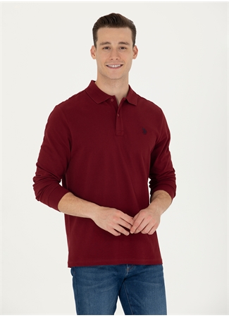 U.S. Polo Assn. Polo Yaka Bordo Erkek Sweatshırt GTP01SK023_2