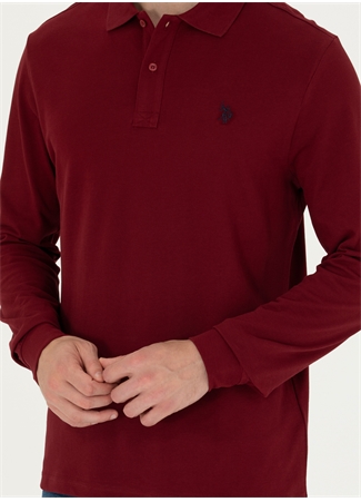 U.S. Polo Assn. Polo Yaka Bordo Erkek Sweatshırt GTP01SK023_4