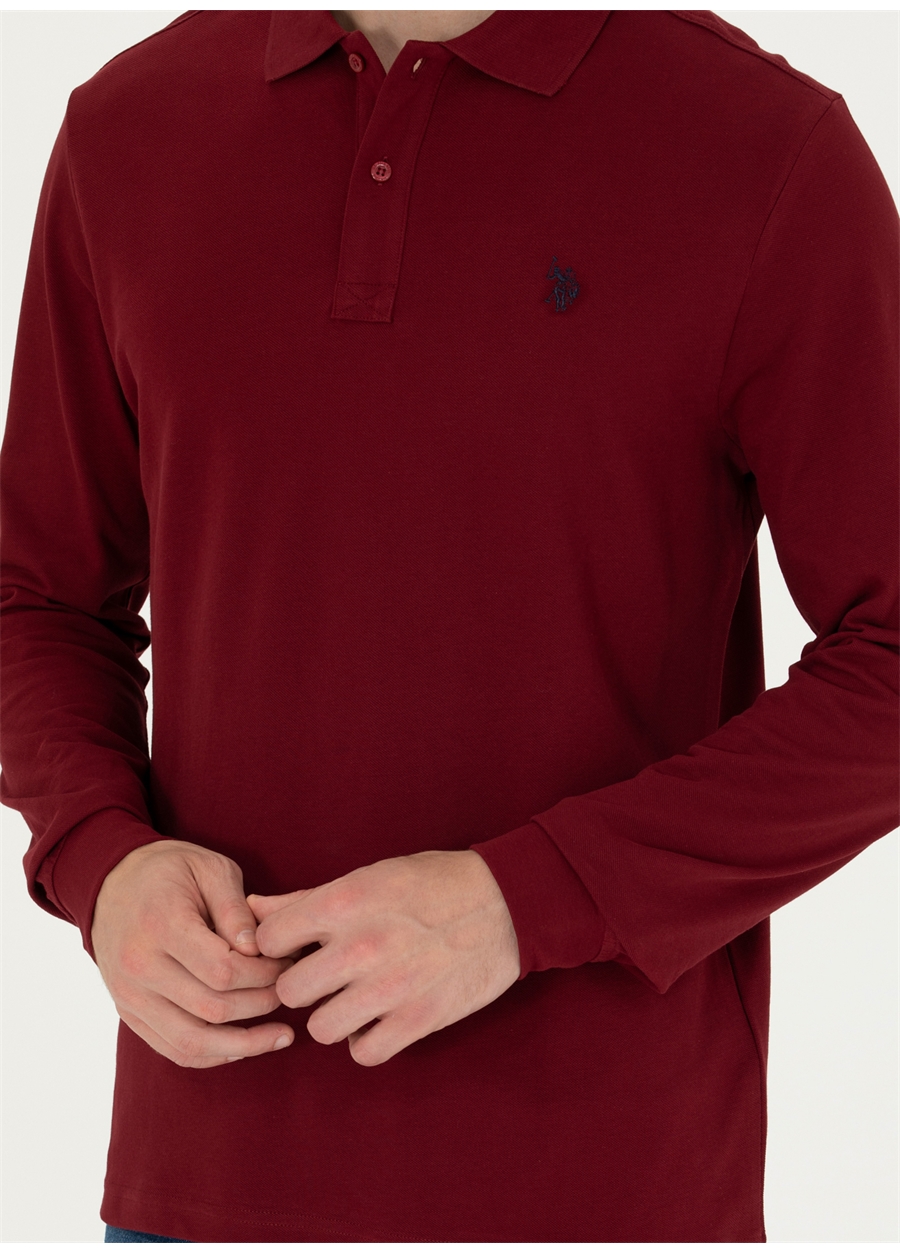 U.S. Polo Assn. Polo Yaka Bordo Erkek Sweatshırt GTP01SK023_4